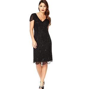 Gatsby roaring 20s Black Sequin Cocktail Dress